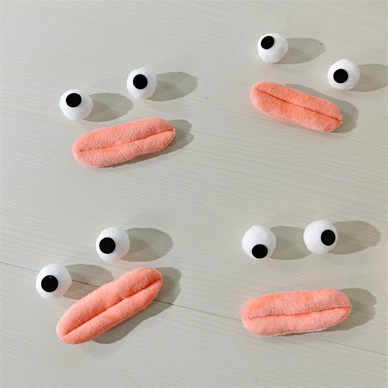 10PCS Stereoscopic sausage mouth hairball big eyes accessories DIY shoes hats hair ornaments clothing bags decorative materials