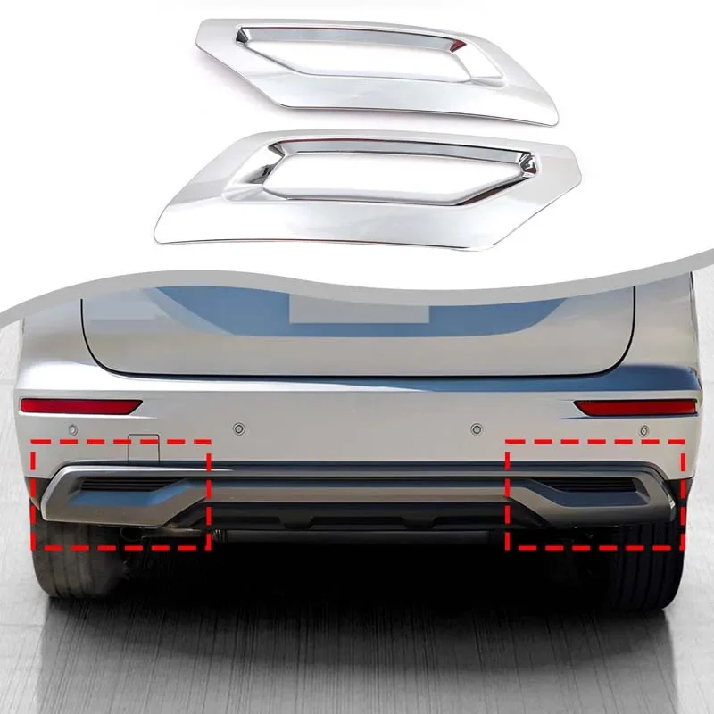 

2Pcs ABS Black For Mitsubishi Outlander 2025+ Car rear bumper tail throat exhaust muffler pipe decorative cover Car accessories