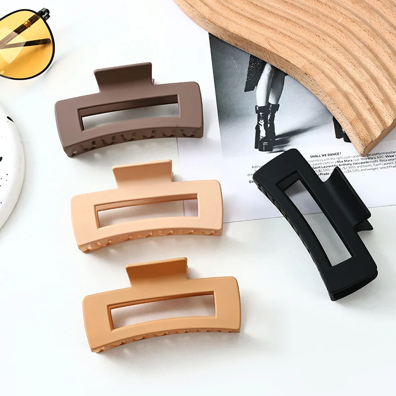 4-teiliges Krallen-Clip-Set – große Krallen-Clips, nicht abfärbende Gummifarben-Clips, quadratische Haarspangen, Hai-Clips, Anti-Rutsch-Clips – Detail 7