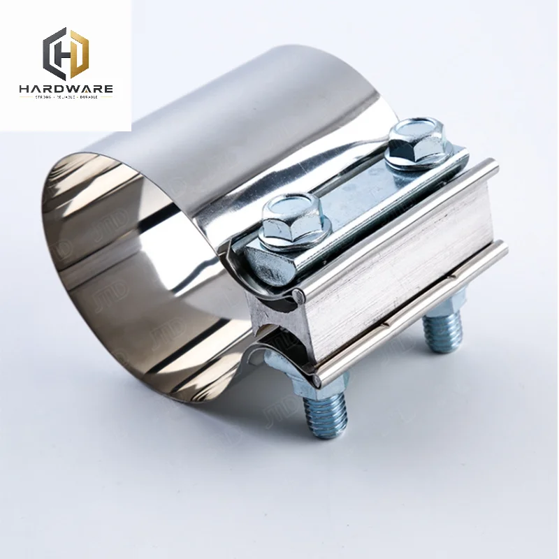 1pc 40/45/50/55/57/60/63mm Car Accessories Stainless steel Universal exhaust pipe connection hoop Strong steel pipe clamp