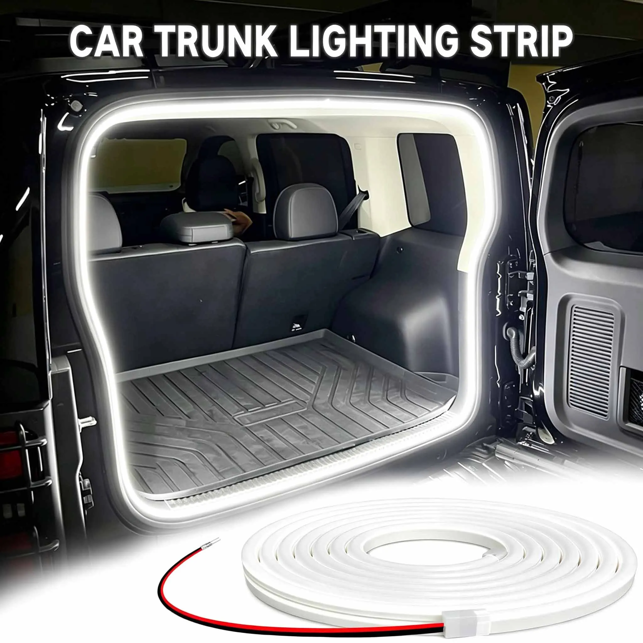 Bande lumineuse LED 12V haute luminosité pour éclairage de coffre de voiture, sans câblage requis, avec capteur automatique, bandes décoratives pour hayon