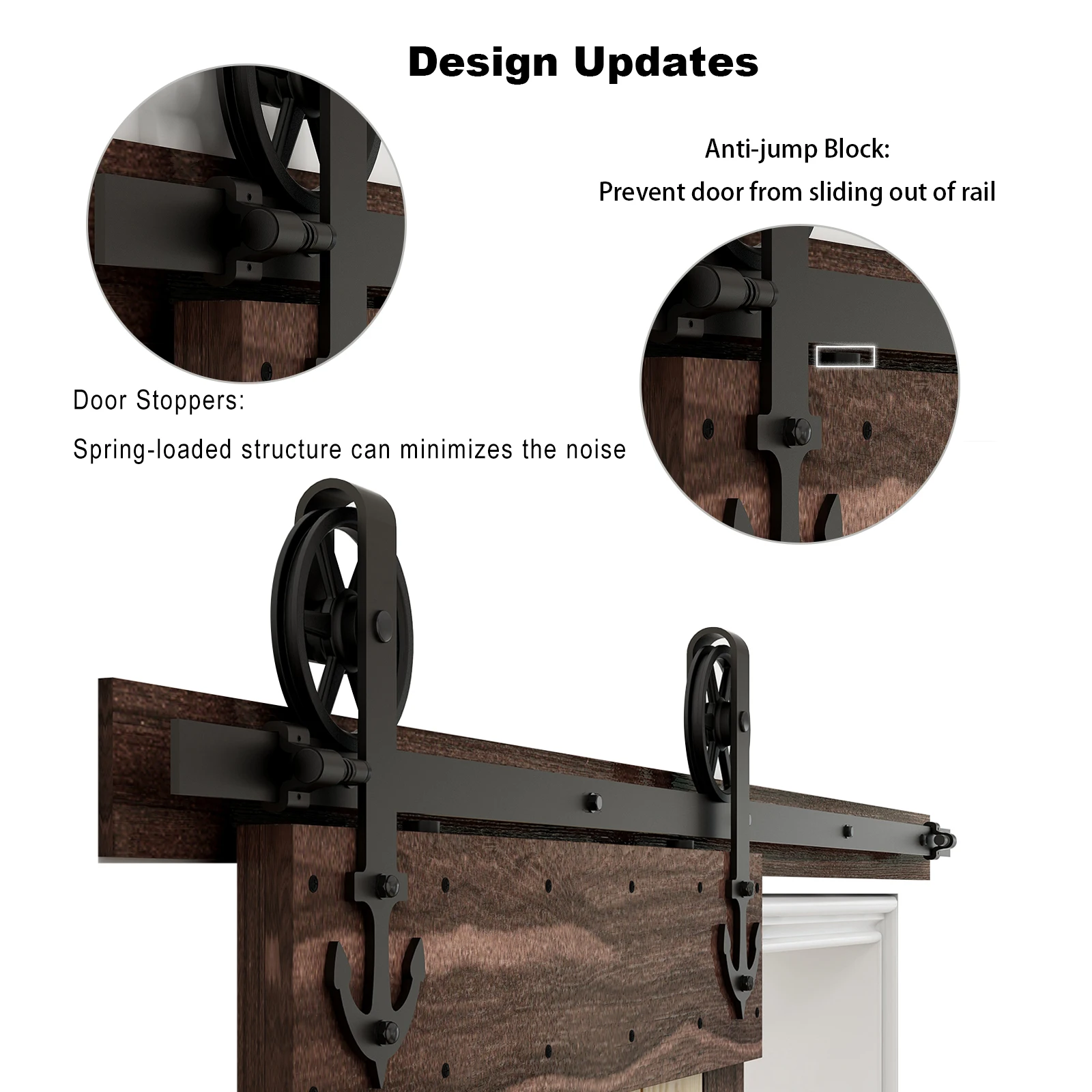 Schuifdeur Hardware Kit Schuifdeur Slot Voor Houten Deur Interieur Schuifaccessoire Dubbele Deur Anker Type Groot Wiel