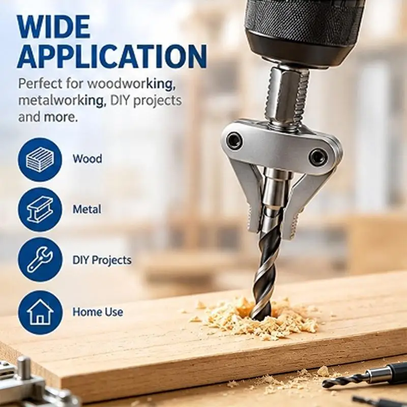 Heavy Duty Drill Bit Adapter High Strength Steel Fits 4 6 1 Inch Drill Chucks Precise for Construction Drilling Maintenance Tas