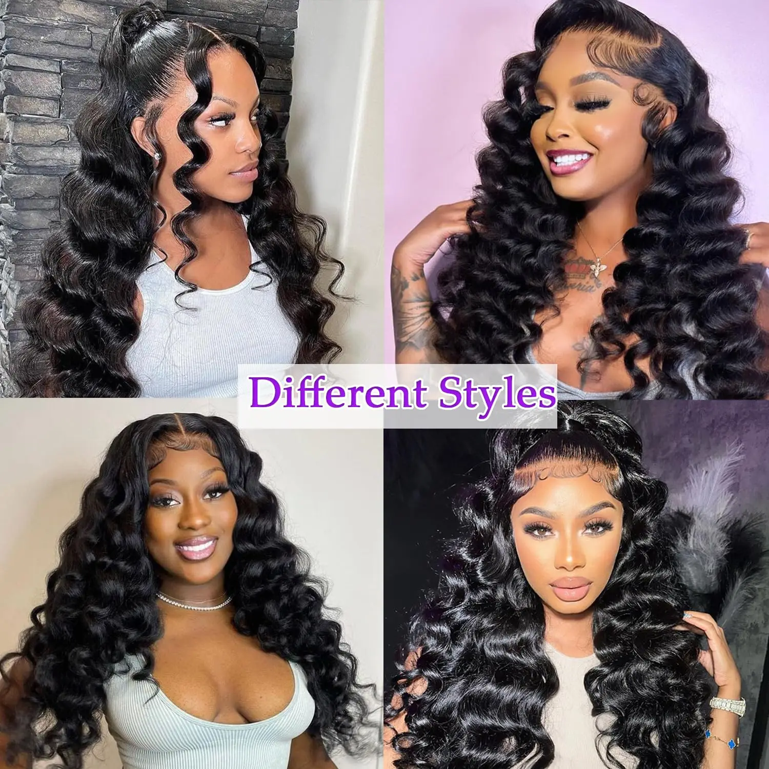 36Inch Deep Wave Lace Front Wigs Human Hair 13x4 Deep Wave Human Hair Wigs Deep Wave 13x4 Guleless Wigs for Women 180% Density image 6