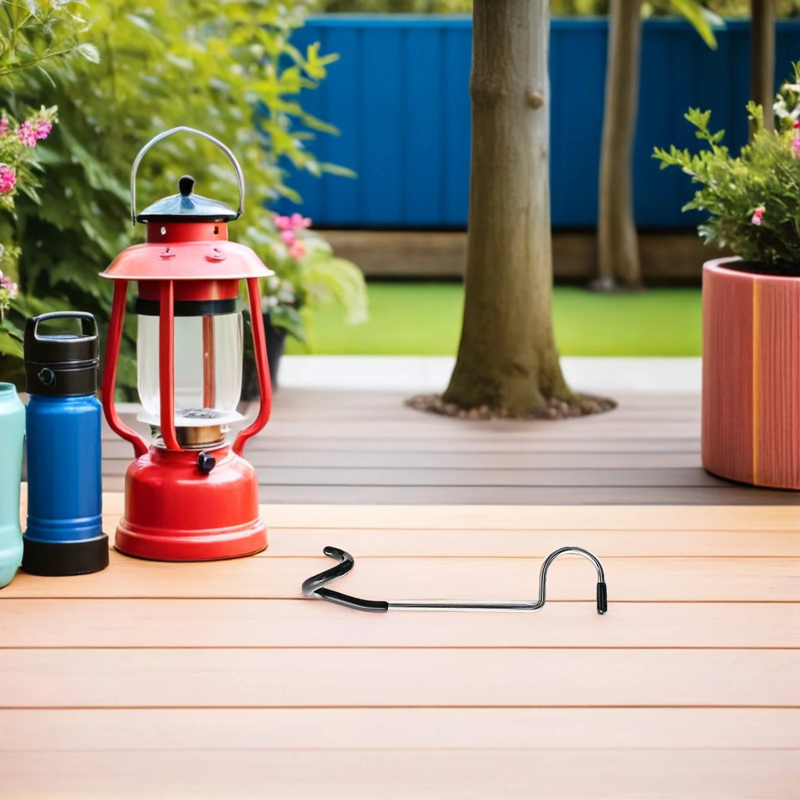 4 قطعة خطافات من الفولاذ المقاوم للصدأ متعددة الاستخدام خطاف عمود إضاءة لفوانيس التخييم والمغامرات الخارجية وتخزين العتاد ودية