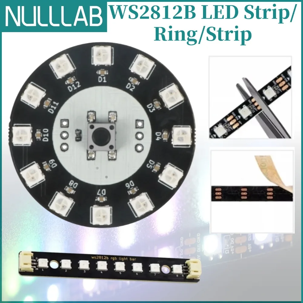 WS2812B 5050 RGB LED Strip Individually Addressable Pixel Light DC5V Programmable For Arduino ESP32 Raspberry Pi Microbit DIY