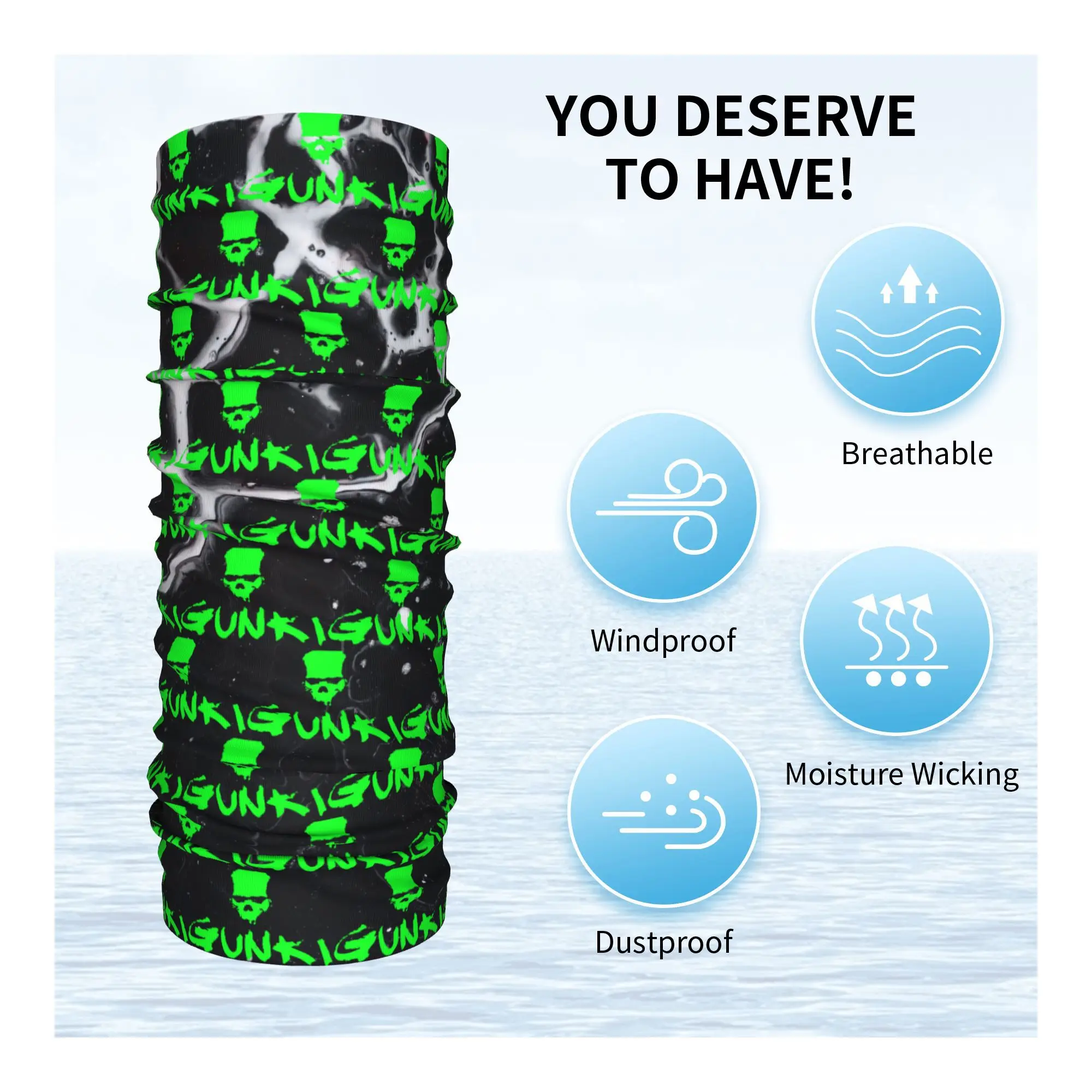 مخصص G-Gunkies الرخام الرقبة الجراب النساء الرجال الأشعة فوق البنفسجية حماية الشتاء باندانا وشاح للتزلج