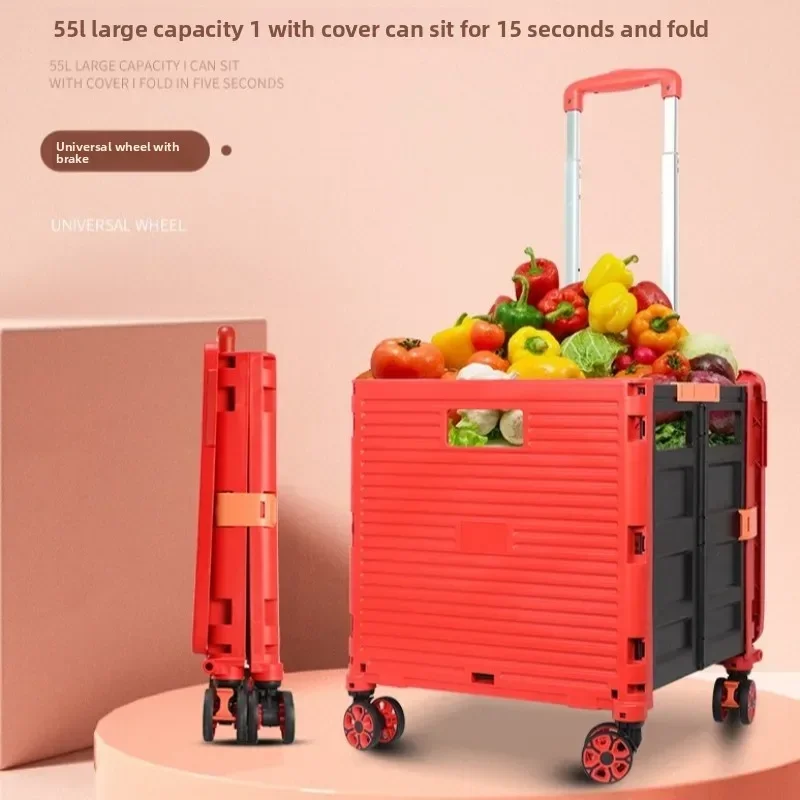 Multi-functional Silent wheel folding shopping cart household trolley trolley supermarket shopping cart