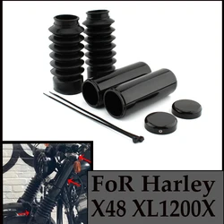 For Harley Davidson X48 XL1200X 2016-2024 6Pcs Motorbike Front Fork Cover Gaitors Boot Upper Lower Fork Cap Kits