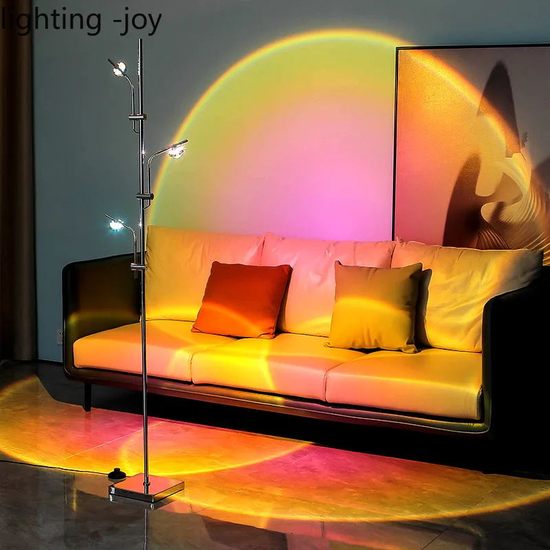 LED Floor Lamp Sunset Projection Led Light Standing Sunset Floor Lamp for Living Room Bedroom Decor Rgb Corner Lamp