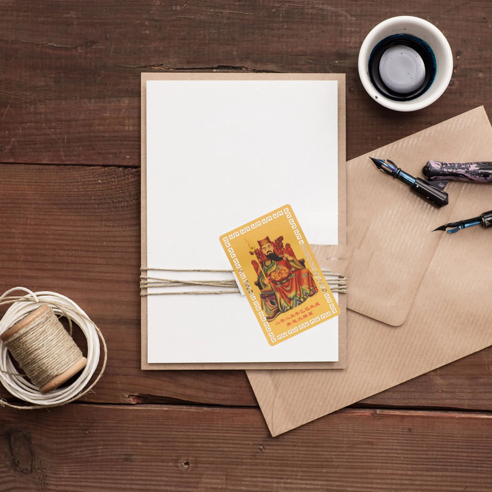 

10 Pcs Tai Sui Gold Card Amulet Decor Amulets for Home Aluminum-magnesium Alloy Chinese to Protect The Decors