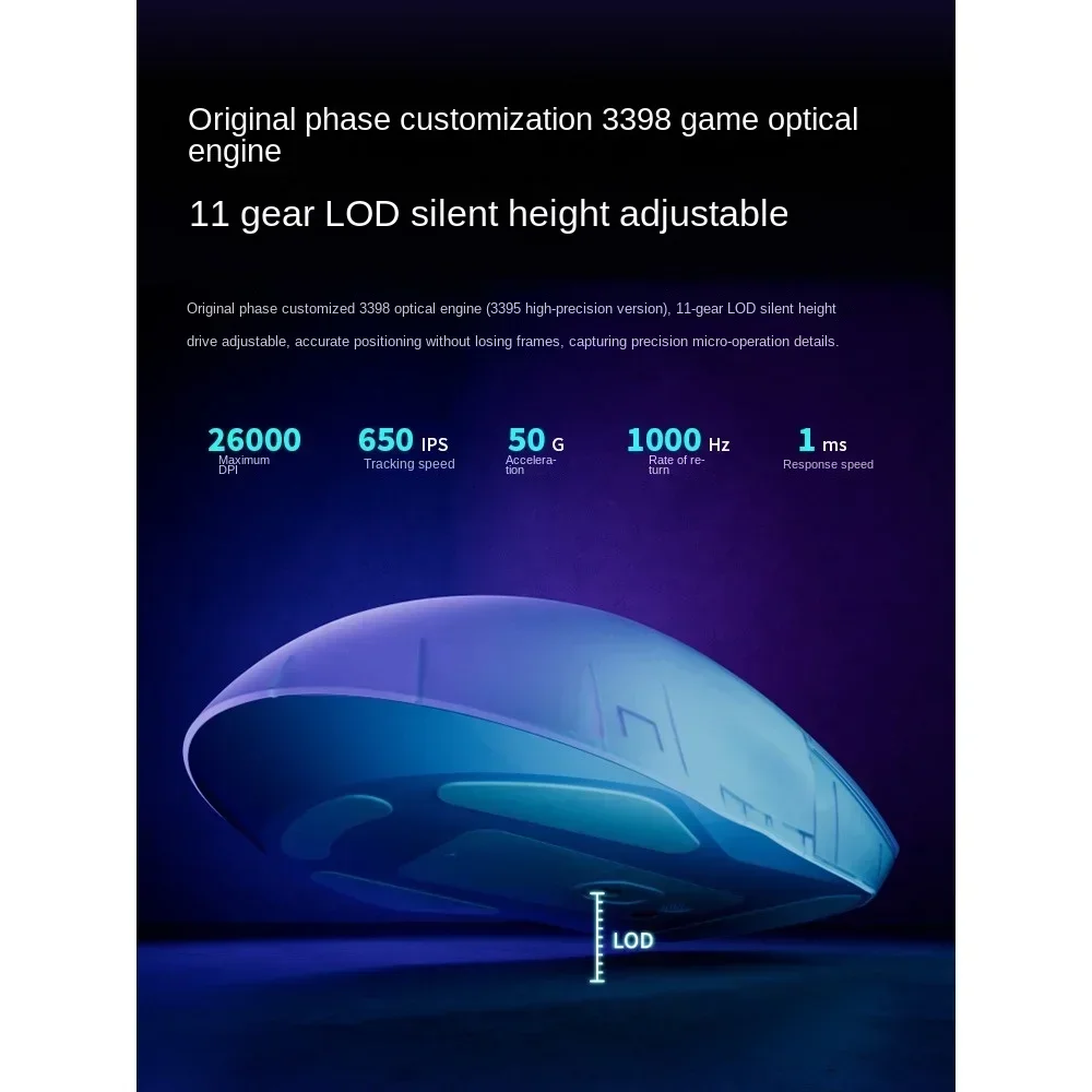 Мышь беспроводная RAPOO VT9PRO, 26000DPI, 8 к, Bluetooth