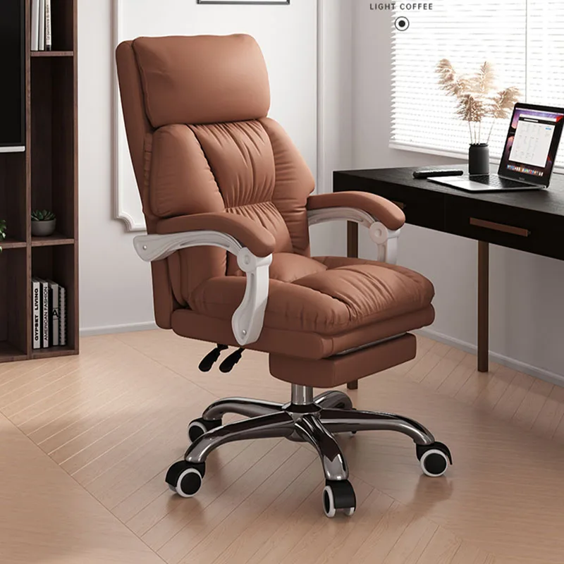 Recliner Durable Office Chair Oversized Nordic Comfortable Leather Gaming Chair Wheels Sponge Cadeira Gamer Office Furniture