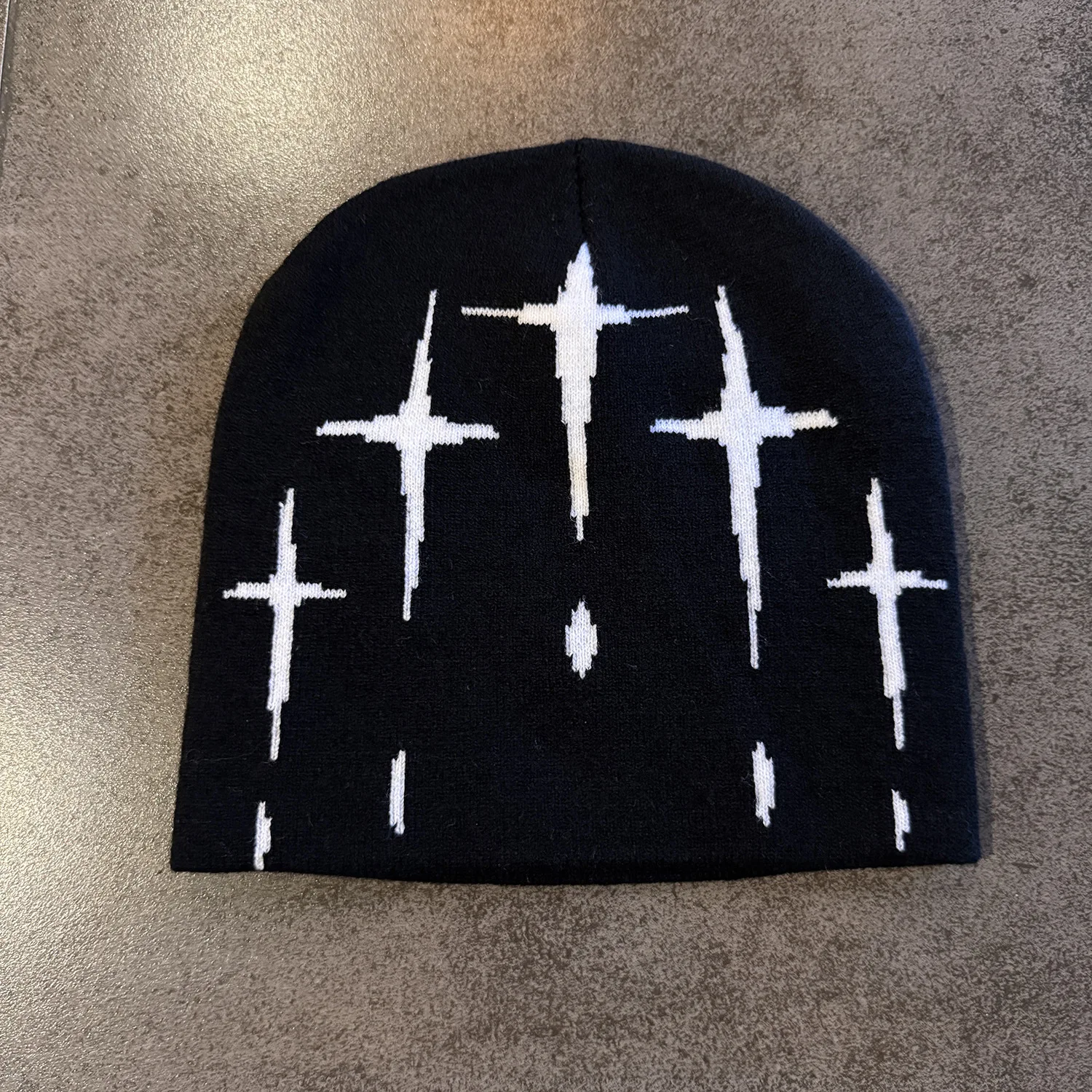 Cross Star Jacquard Knitted Beanies Hats Women Men Skullcap Spring Autumn Keep Warm Cold Hat Unisex Hiphop Gorras Windproof Hat