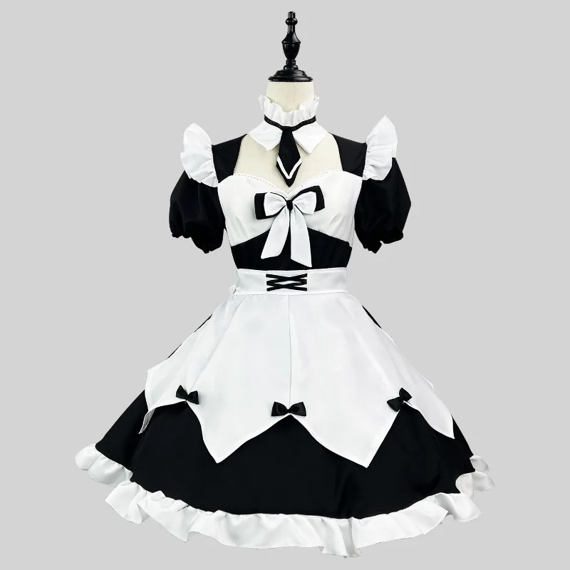 

Plus Size Maid Cosplay Costumes Black White Apron Maid Lolita Princess School Girl Uniform Anime Role Play Waitress Party Outfit