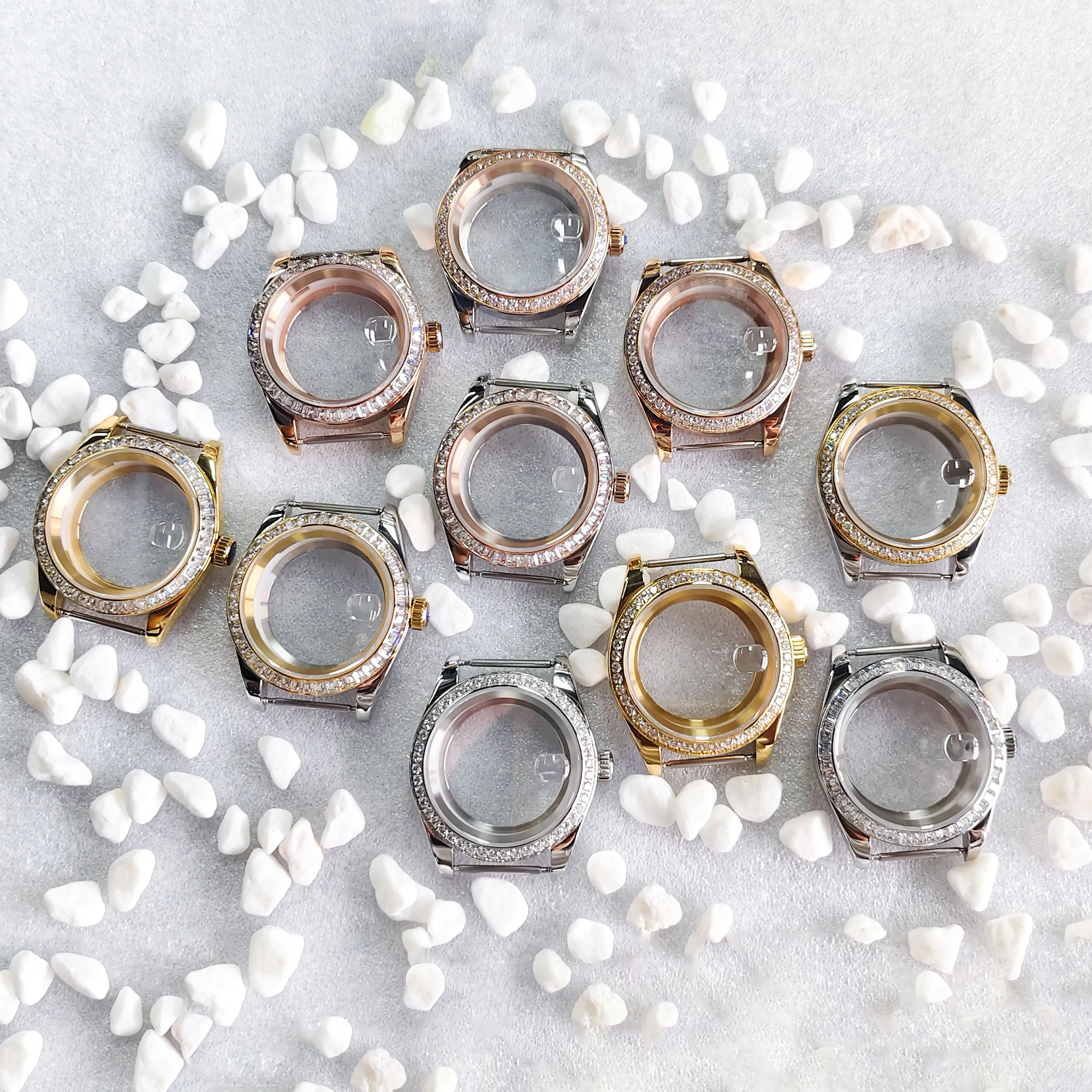 

Круглые бриллианты, квадратные бриллианты, корпус 39 мм, циферблат 29 мм, механизм 8285, сапфировое стекло, аксессуары для часов