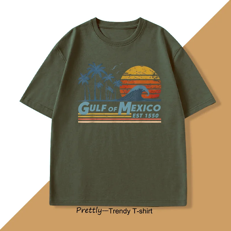 Gulf of Mexico T-shirt Men Women Gulf Coast Mississippi Florida Beach T Shirt Summer Cotton Unisex Graphic T Shirts Mens Clothes