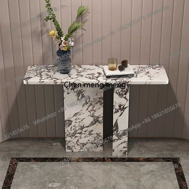 L07 Luxury Carrara Marble Console Table - French Style Entryway Hall Table & Console Table，Custom White Marble Wall Table