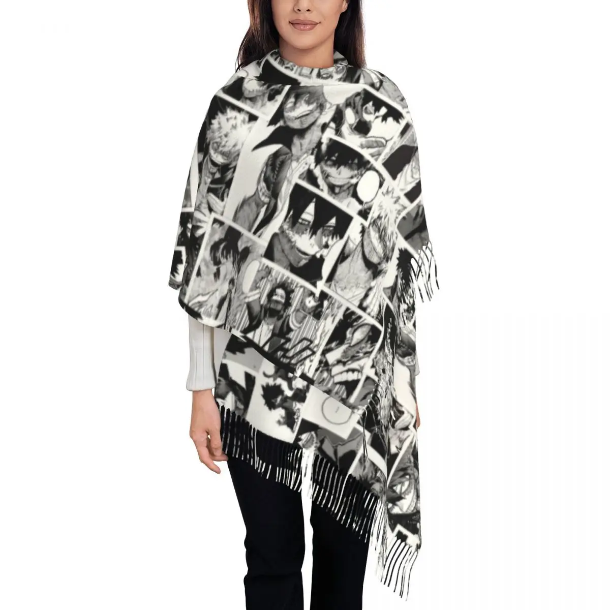 

Personalized Print Boku No My Hero Academia Dabi Collage Scarf Women Men Winter Warm Scarves Anime Manga Shawl Wrap