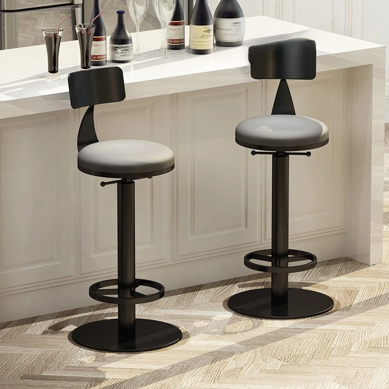 

Adjustable Cafe Bar Stools Comfortable Modern Swivel Bar Stool Chairs Cafeteria High Counter Sillas De Bar Kitchen Furniture