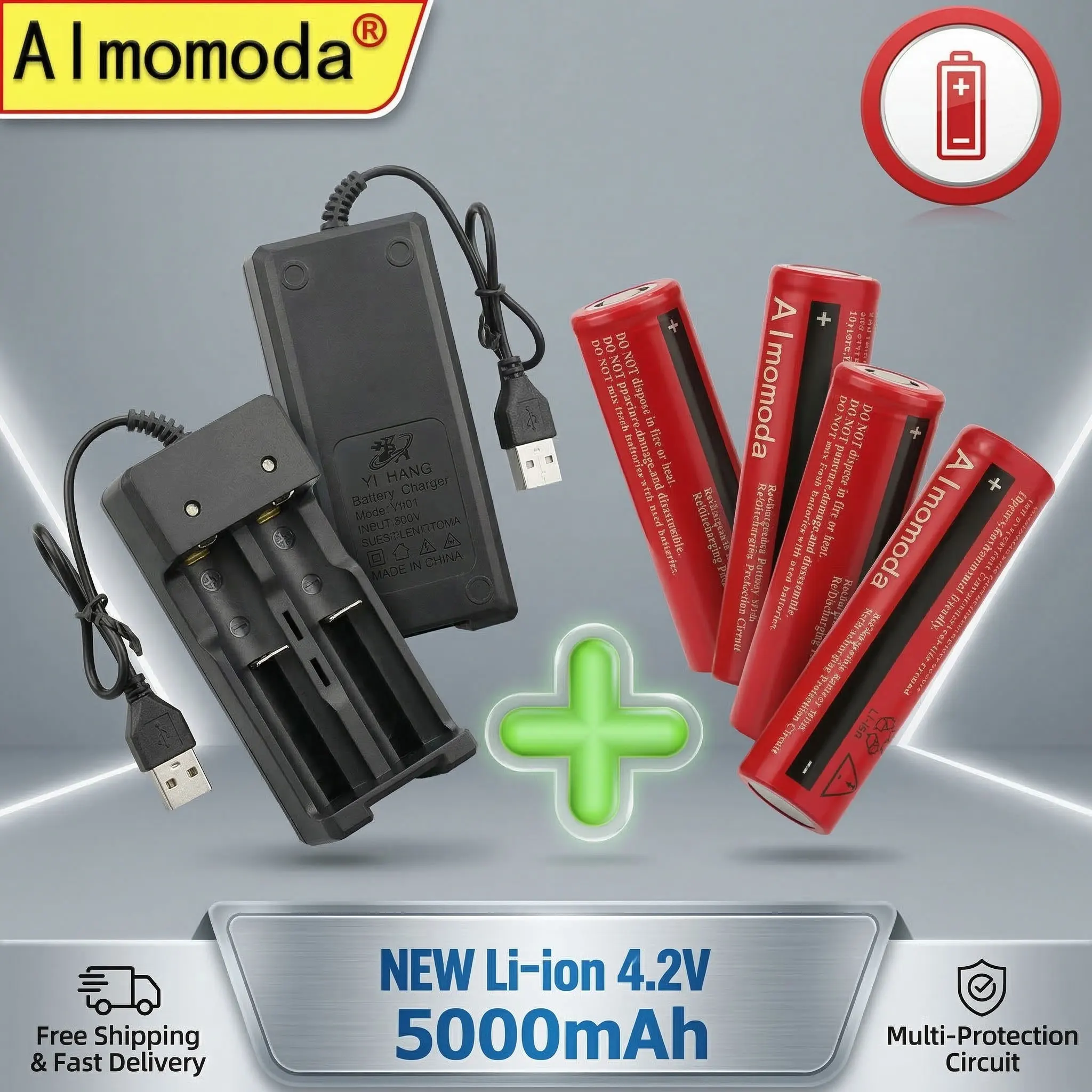 

2025 Imported Authentic 18650 Rechargeable Lithium Battery 4.2V 5000mAh Large Capacity Long Lasting