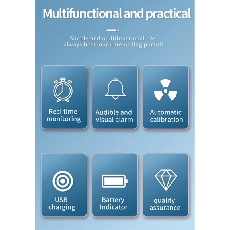 6 في 1 PM2.5 PM10 HCHO TVOC CO CO2 كاشف جودة الهواء CO CO2 الفورمالديهايد مراقب المنزل مكتب جهاز اختبار جودة الهواء #3