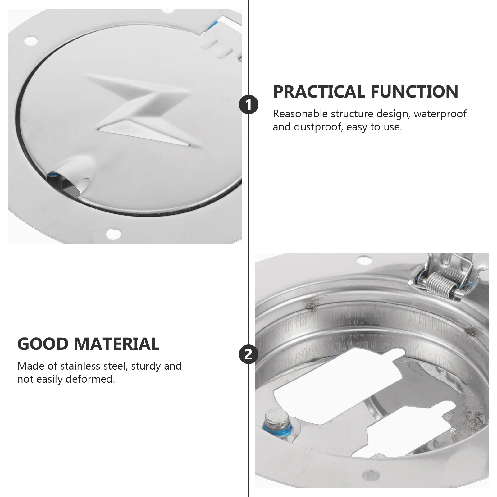 

Charging Port Plug 6-Hole Stainless Steel Protective Cap Replacement Cover for Electric Tricycle Charging Port Dust Plug