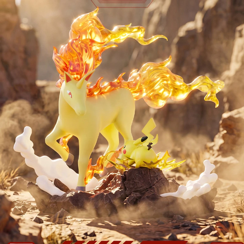 Genuine HOLLYBOX Ultimate Battle Series Diorama Figure Rapidash Charizard VS Pikachu Scene Desktop Display Ornament Trendy Gift