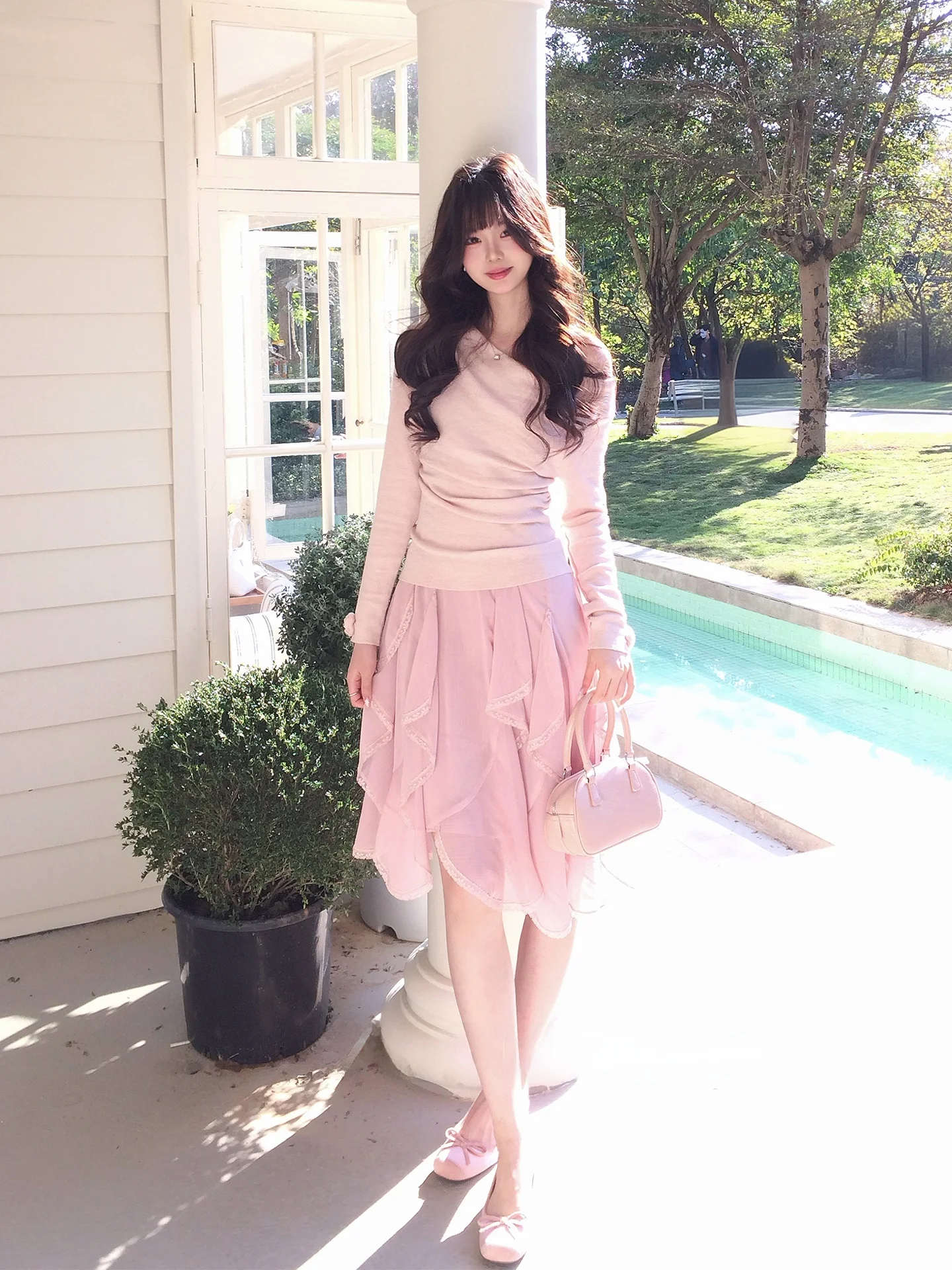 

Вязаный облегающий базовый свитер для женщин, весенняя новинка, с эффектом утягивания талии, нежным воротником, из мягкой смесовой ткани (полиэстер), длинный...