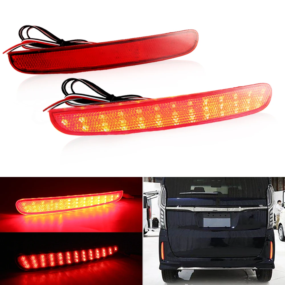 

2PCS 12V LED Red Rear Fog Lamp Bumper Light For 2021-2024 Honda N-Box LED Rear Bumper Reflector Light Brake Lamp Car Accessories