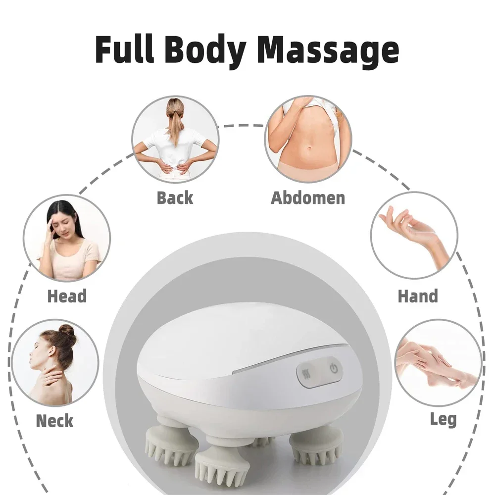 Electric Head Scalp Massager with 4 Massage Heads Hair Growth Stress Relax Body Massager Health Care Shoulder Neck Massage