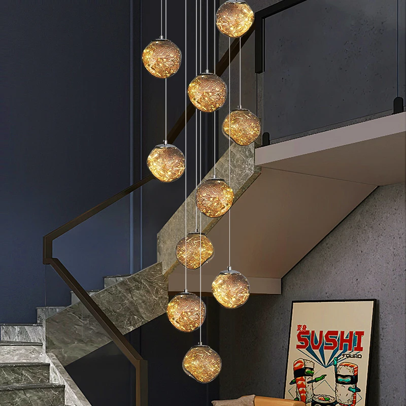 Home decoration LED lights, staircase pendant lights, used for living room pendant lights, indoor lighting