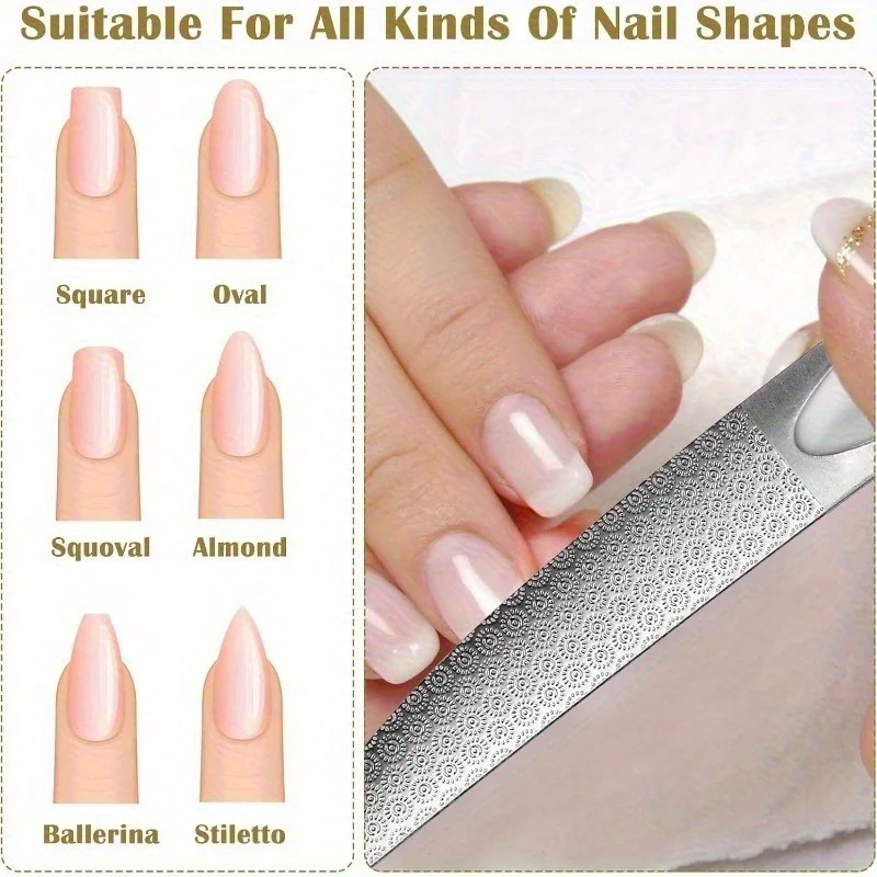 Pilniki do paznokci 2w1 z podwójną gradacją drobnoziarnistej i gruboziarnistej, przenośne narzędzia do manicure do modelowania, polerowania, niezbędne w domu, salonie, podróży, idealny prezent.