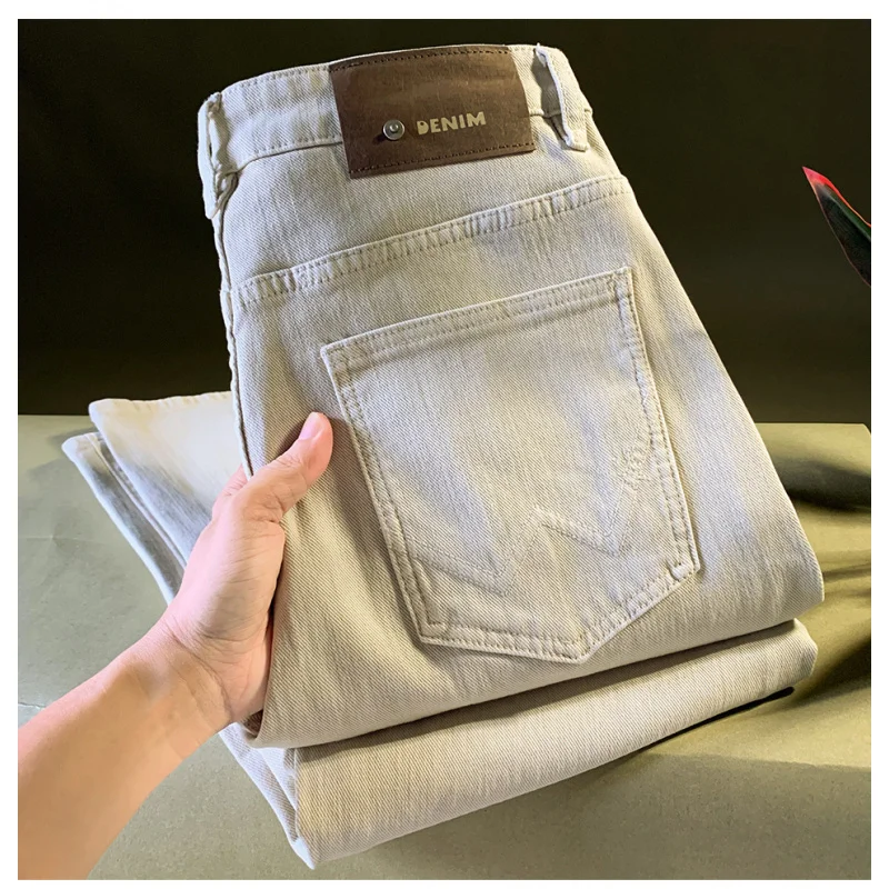 

Свободные прямые джинсы мужские, осенний тренд 202, универсальные, повседневные, удобные, модные высококачественные мужские брюки в корейском стиле