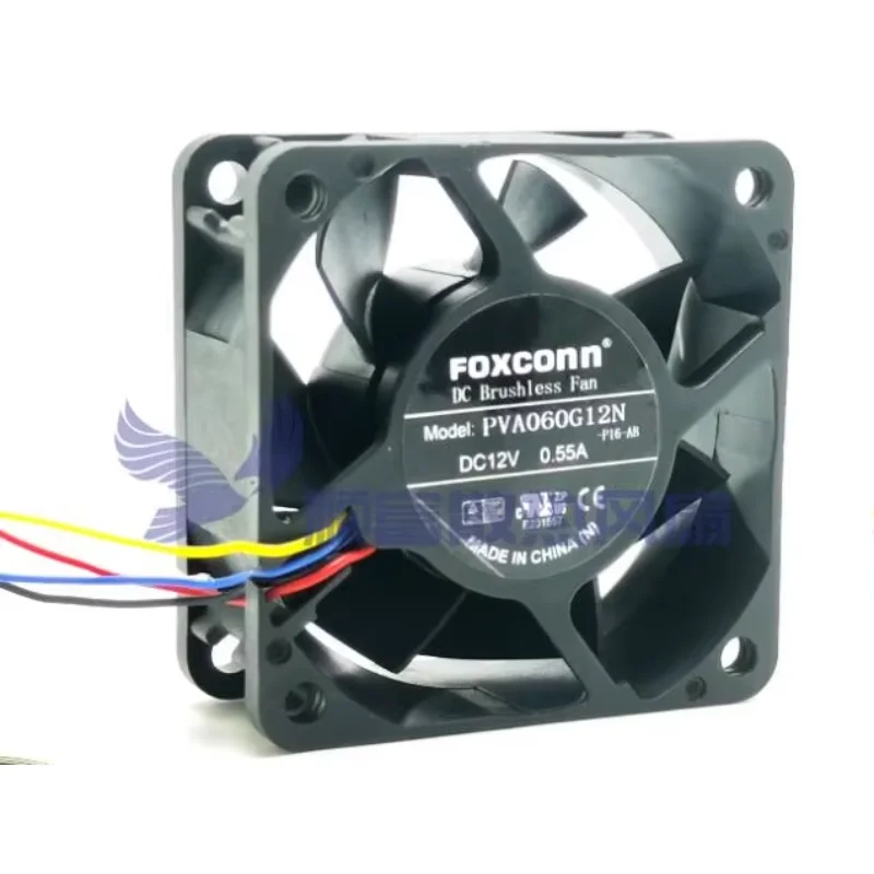 FOXCONN PVA060G12N DC 12V 0.55A 60x60x25mm 4-Wire Server Cooling Fan