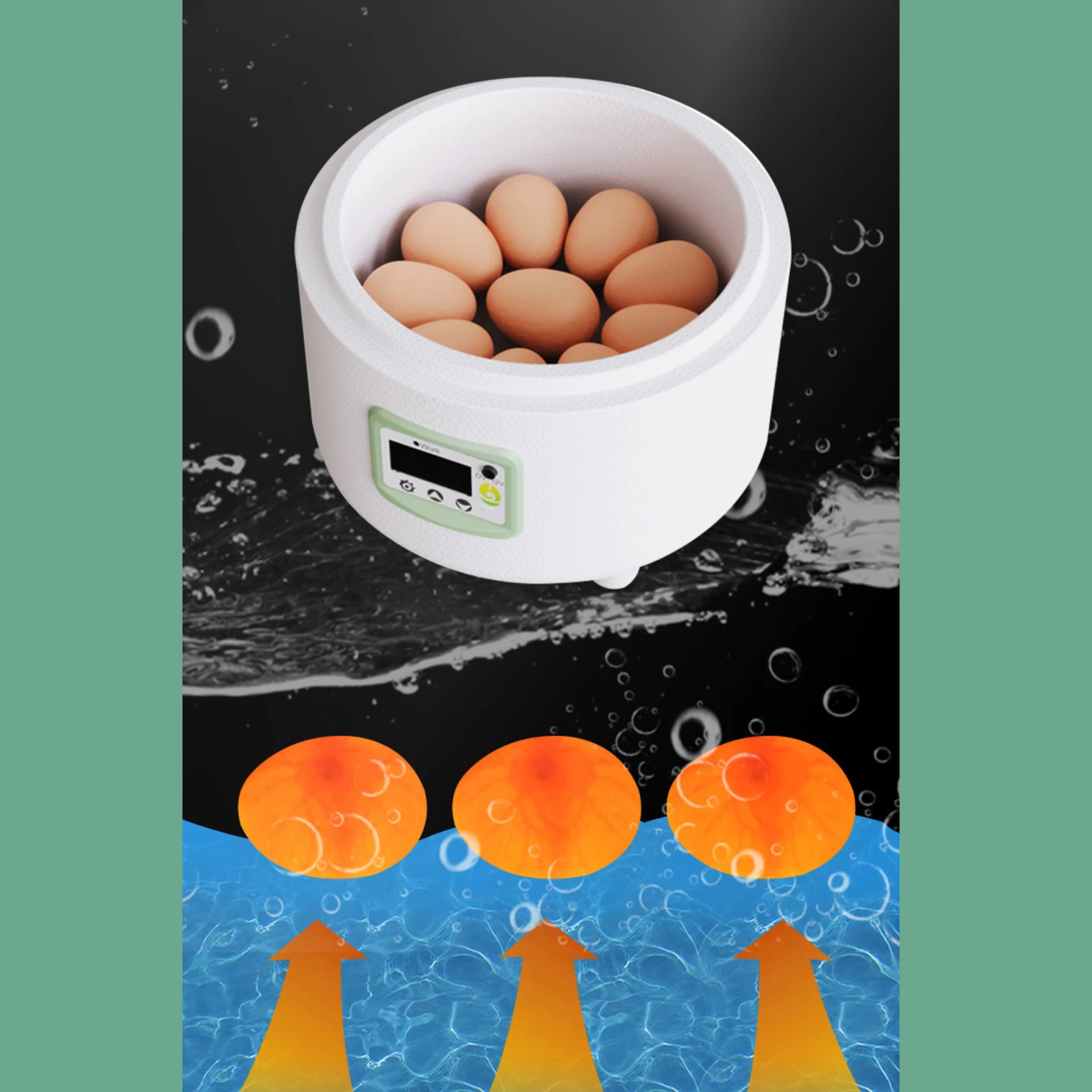 9 Eggs Incubator Poultry Automatic Temperature Control Incubator Tool Small Plastic Bionic Water Bed Farm Bird Egg Incubator