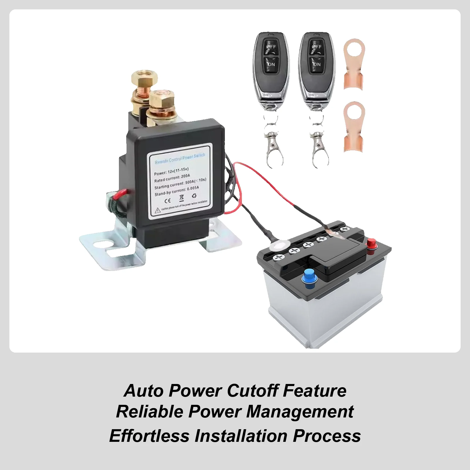

500A KillSwitch 12V 24V Remote Battery Disconnect Switchs with Led Voltage Display Automatic Power Shut Off Switchs for Auto