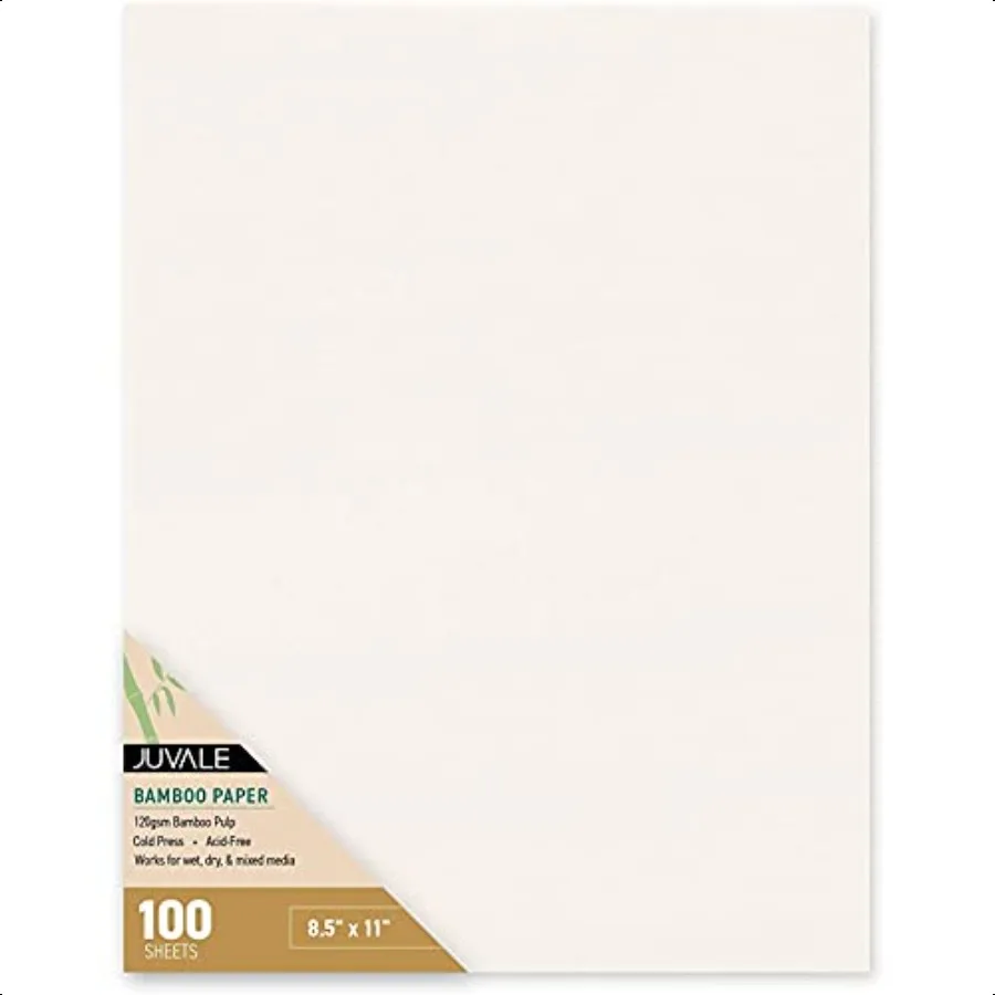 

100Pack Cold Pr Bamboo Mixed Media Paper Sheets 8.5 x 11 in Drawing Paper for Painting Sketchbooks Acrylic Marker Art plies