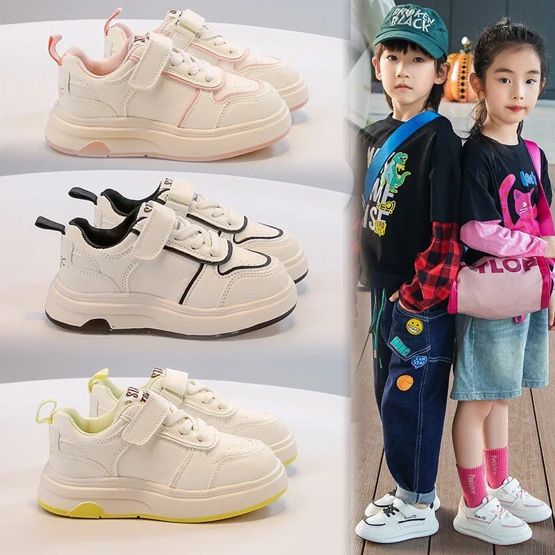 2025 Autumn New Children Casual Running Shoes Hook&Loop Comfortable Kids Sneakers Soft Sole Fashion Sports Shoes for Boys Girls