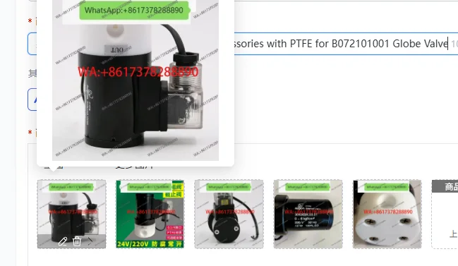 24V Normally Open Two-Way Solenoid Valve 304302K.03.02CEMS Accessories with PTFE for B072101001 Globe Valve