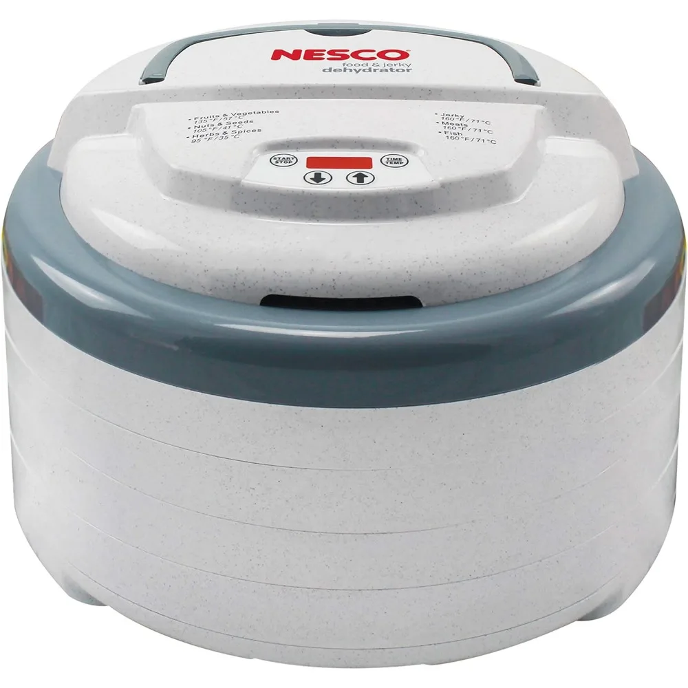 Nesco FD-79 Snackmaster Pro Digital Food Dehydrator for Snacks, Fruit, Beef Jerky, Meat, Vegetables & Herbs, Gray, 4 Trays