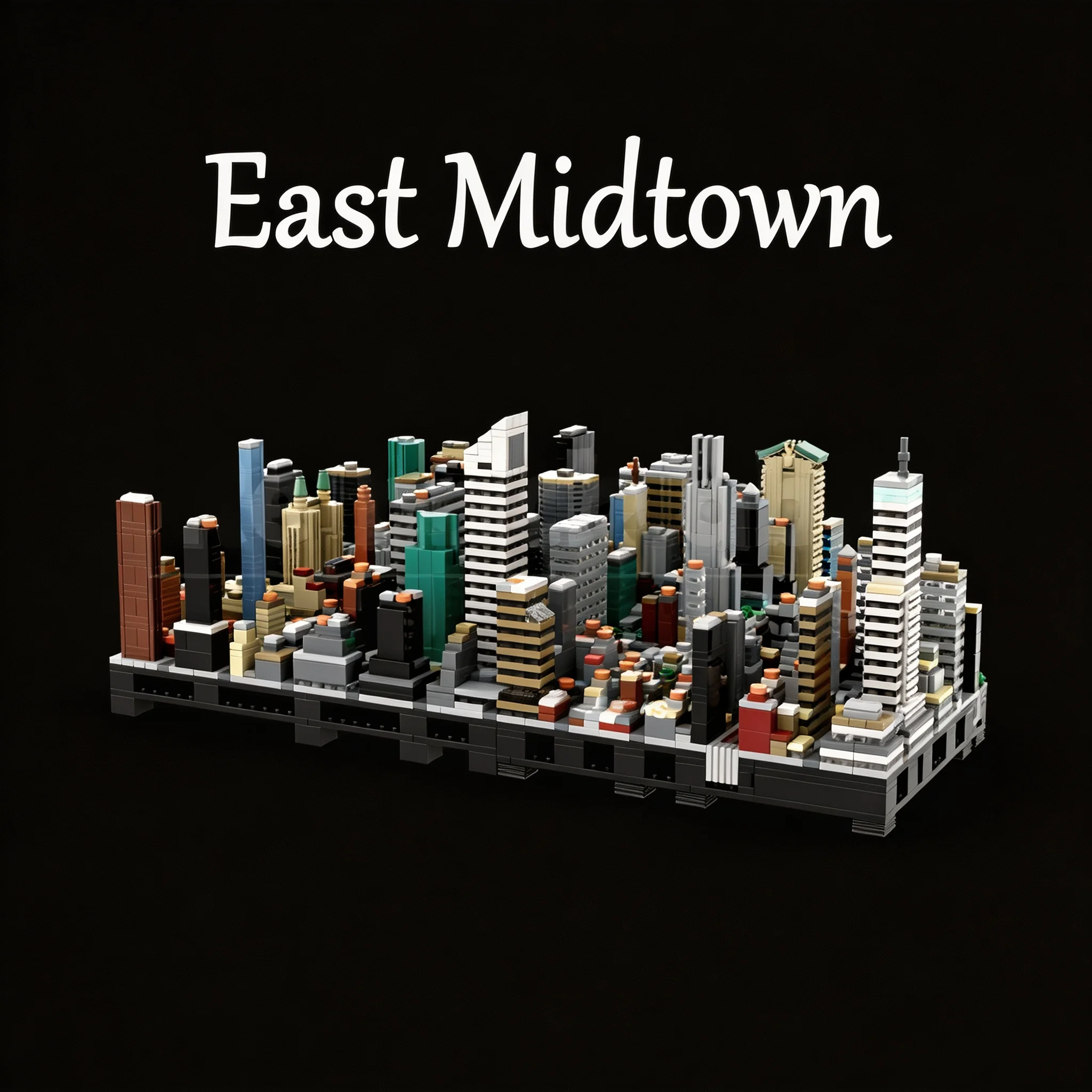 4711 Teile MOC East Midtown - New York City Modellbausatz Weihnachtsgeschenk Spielzeug Architektur-Bausteine 3D-Kunst Kreative Präsentation