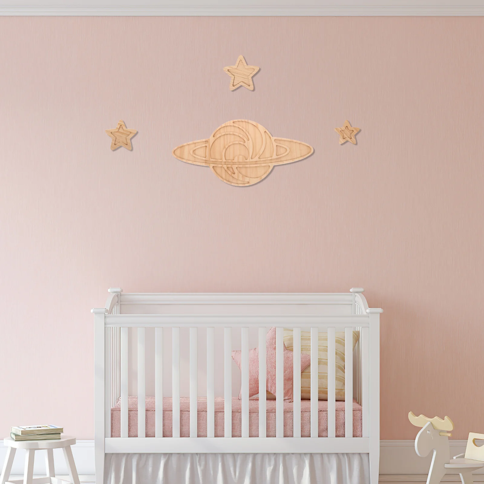 

4pcs Wall Decor Nordic Style Room Decoration For Kids Bedroom Living Room Solar System Cutouts Outer Space Party