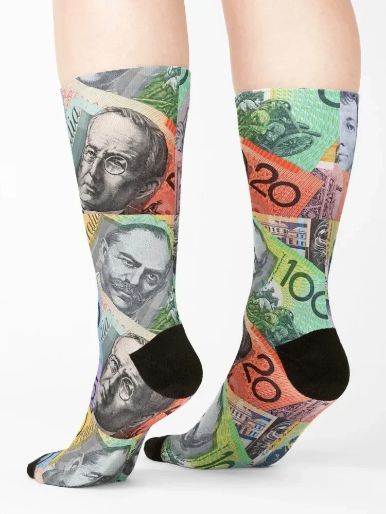 Australian Dollars Socks anti slip football funny sock new in's sheer Socks For Man Women's