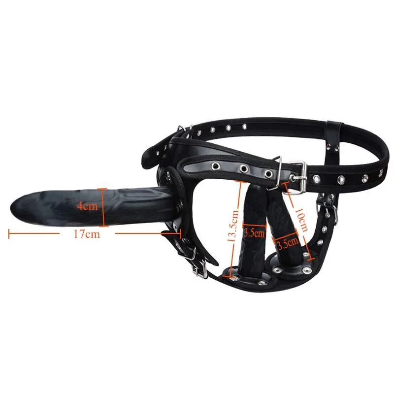 Plug with Panty Lesbian Sex Toys No Vibration Big Long Strap on Dildo for Women Huge Silicone Triple Strapons Dildo Anal