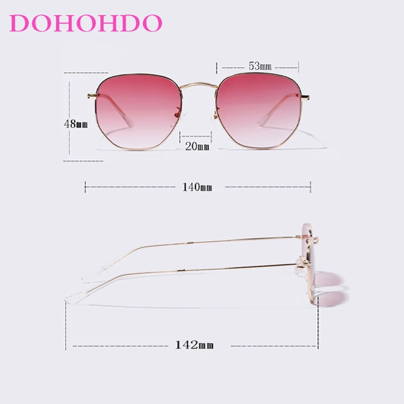 DOHOHDO Fashion Square Retro Sunglasses For Women Men Sun Glasses Classic Vintage UV400 Eyewear Shades Oculos de sol feminino