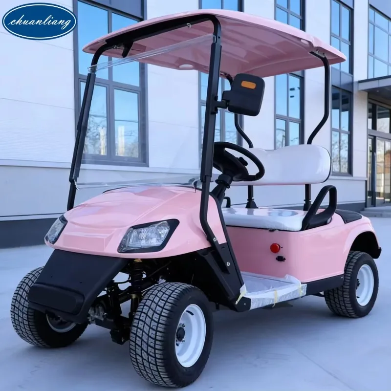 Airo Long Range Luxury 2  Seater Comfortable Pink Electric Golf Cart Sightseeing Lithium Battery Electric Buggy for Hotel