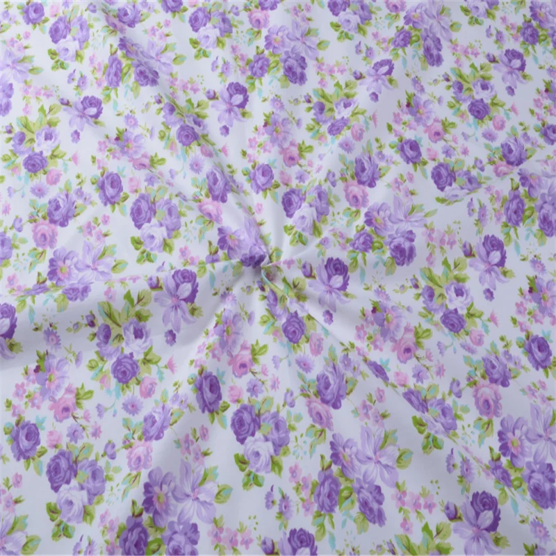 5PCS/Pack 40CM*50CM Beautiful Purple Floral Printed Sewing Fabric Cotton Patchwork Cloth For Quilting Handicraft DIY NeedleworK