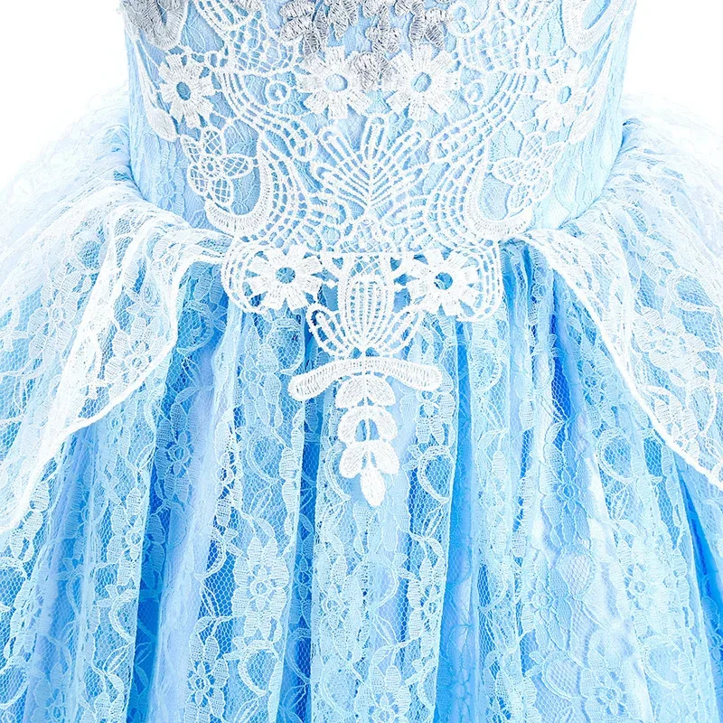 WU01 Mädchen Cinderella Kleid Halloween Weihnachten Ballkleid Mädchen Cosplay Prinzessin Kostüm Kinder Kleidung für Geburtstag Party DreJk5*!