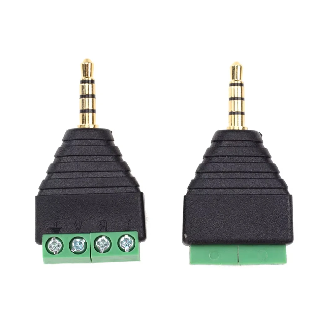 

3.5mm 4 Pole Jack Headphone Stereo Solderless Converter Audio Head To Terminal DIY Plug Adapter Connector